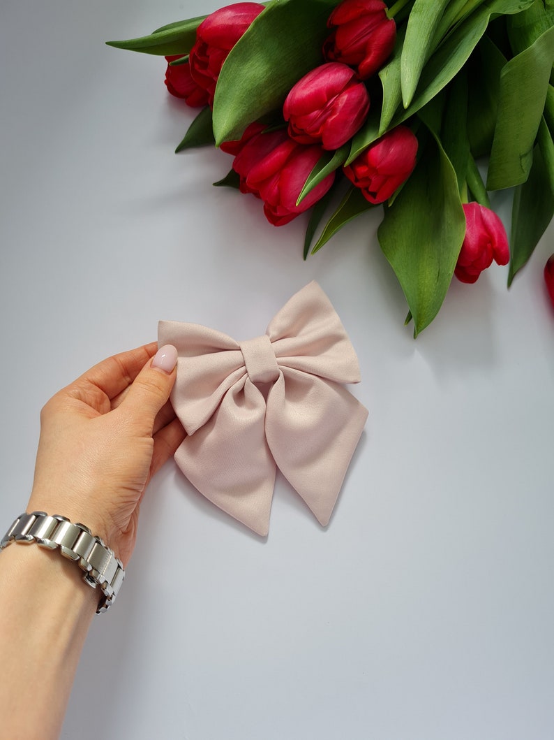 Instructions Hair bow Sewing Pattern and Tutorial Video Tutorial Women/'s french barrette clip with bow
