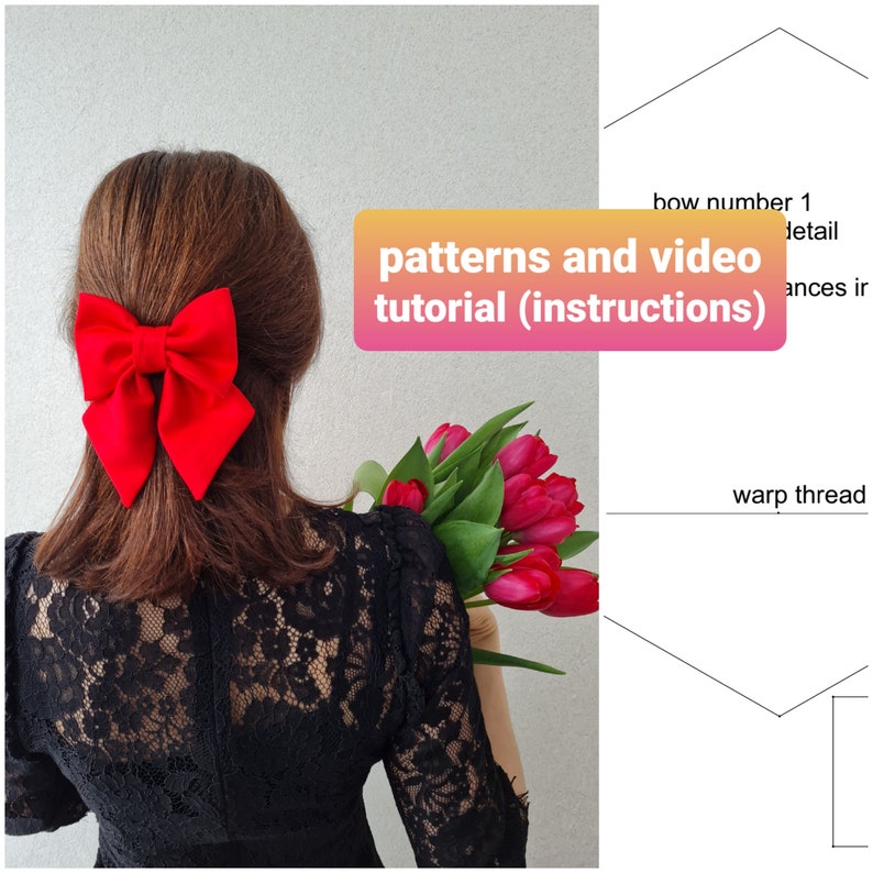 Hair Bow Sewing PDF Pattern and Tutorial Instructions Etsy