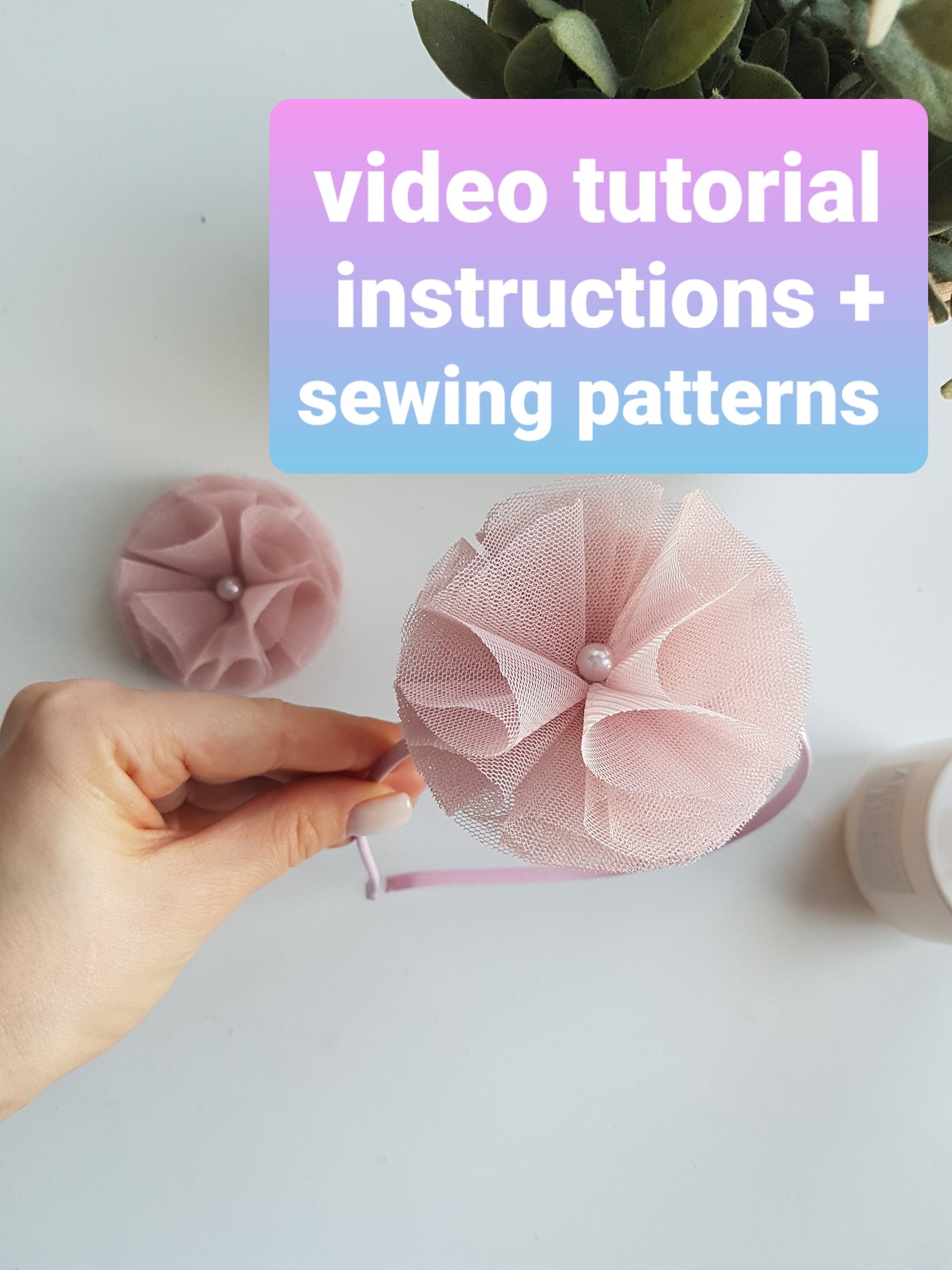 Video Tutorial Instructions Tulle Flower How to Make Flower Etsy