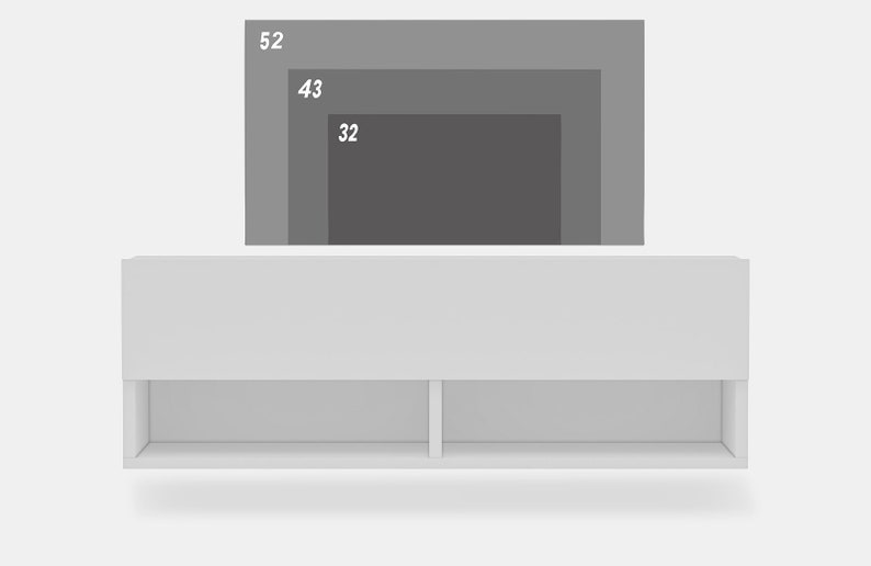 LONDON Floating TV Unit Wall Mounted TV Shelf With 2 Etsy