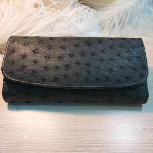 Cartera de piel auténtica de avestruz