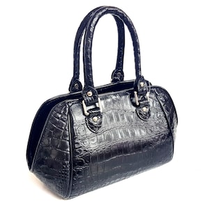 Black Genuine Crocodile Handbag (Small)