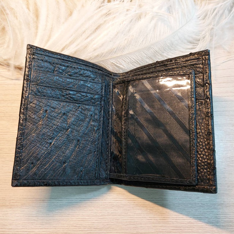 Wild West Boots Wallet- Black Genuine Exotic Ostrich Leg main image 1
