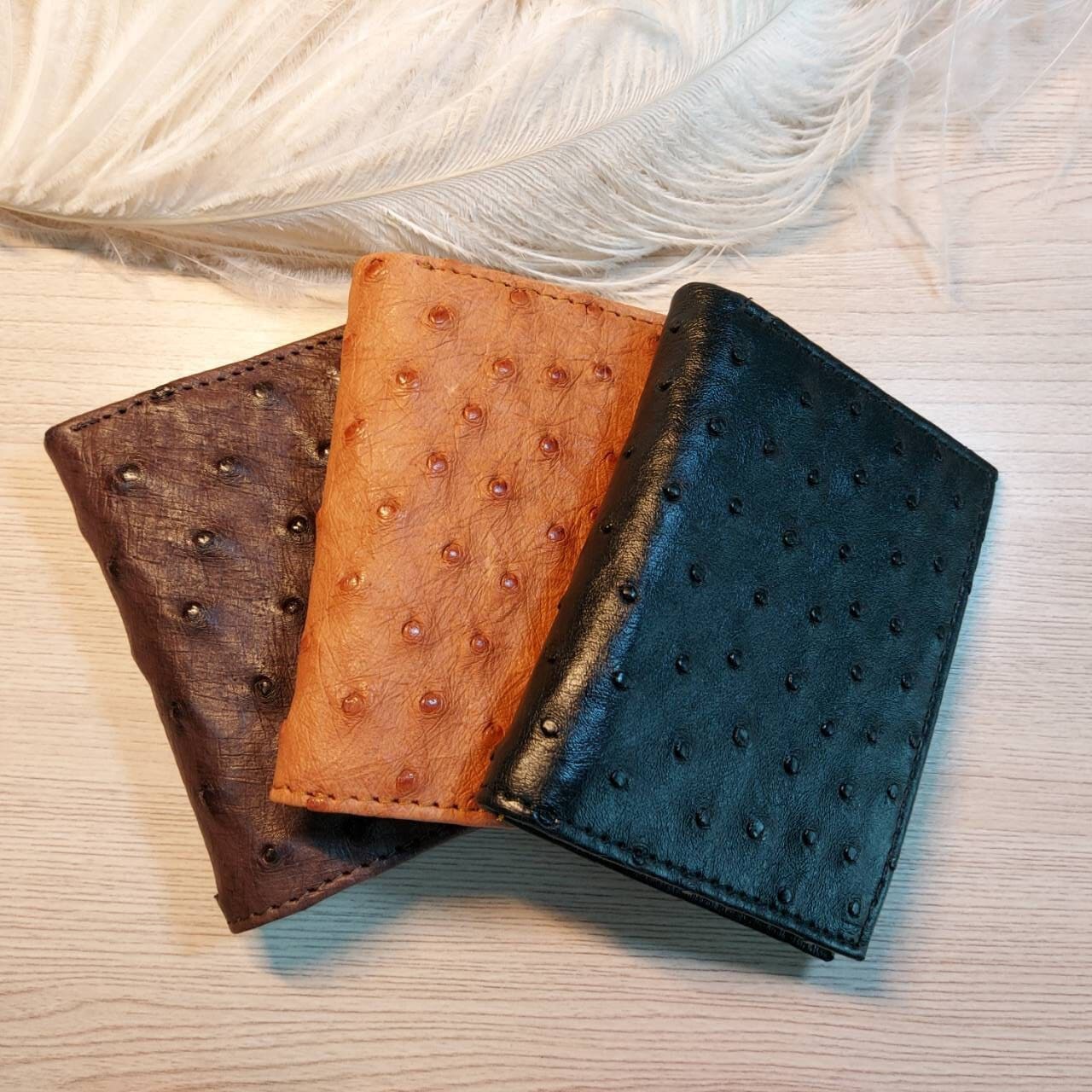 Ostrich Leather Card Wallet - Etsy Ostrich Leather Card Wallet - Etsy