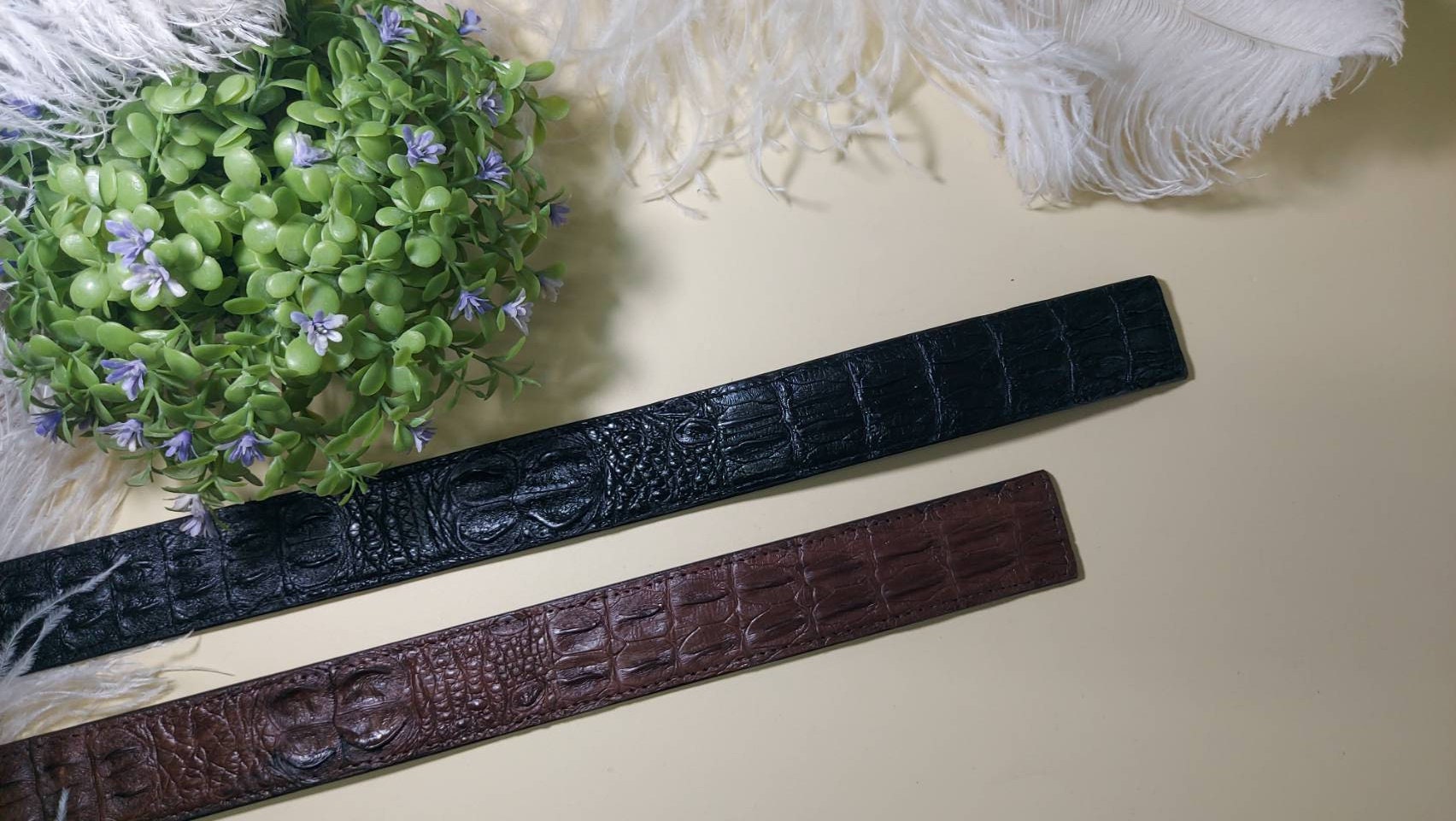 Genuine Crocodile Leather T Belt