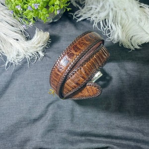 Fashion Western Belt Black,Cherry Original Ostrich Leg Skin main image 1