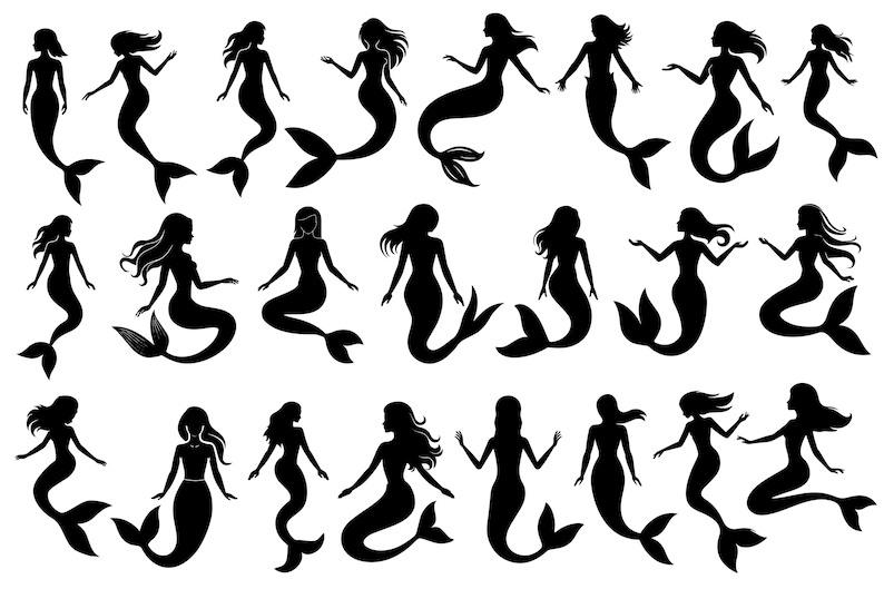 Mermaid SVG / Mermaid Silhouettes / Mermaid Clipart Vector