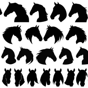 Horse Head Silhouettes, Horse Heads SVG, Horse Head SVG Bundle, Horse Heads PNG