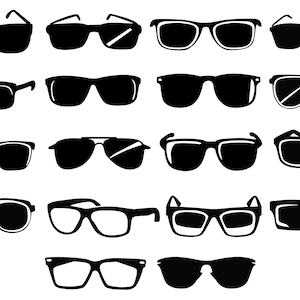 Sonnenbrille Silhouette, Sonnenbrille SVG Bundle, Sonnenbrille Clipart, Brille Silhouette, Brille SVG Bundle, Brille Clipart Vektoren