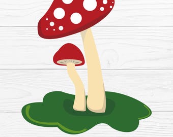 Vector SVG y PNG de seta aislado / Clip art de seta roja