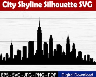 City Skyline Silhouette SVG Cut File