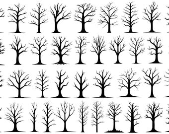Bare Tree SVG Bundle, Bare Trees SVG, Bare Tree Silhouette, Bare Tree Print, Bare Tree Clipart, Bare Tree Vectors