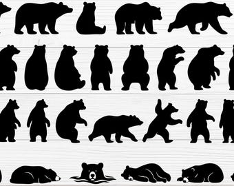 Bear Silhouette SVG Vector Bundle | 31 Designs