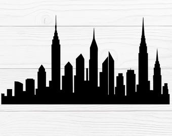 City Skyline Silhouette SVG | Skyscraper Vector