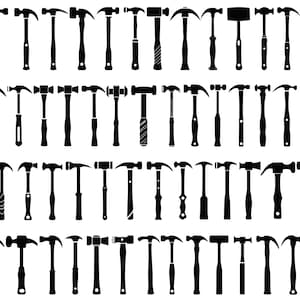 Hammer Silhouettes, Hammers Clipart, Hammer SVG Bundle, Hammers PNG, Hammers SVG, Hammer Vector Illustrations