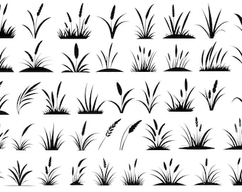 Vettori clipart SVG di sagome di erba