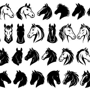 馬の頭のシルエット SVG ベクター バンドル