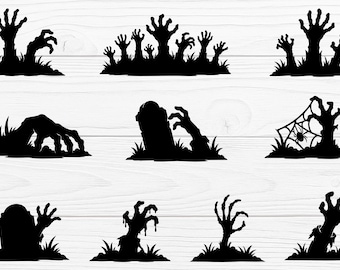 Sagome di mani di zombie / Zombie SVG