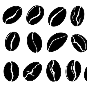 Coffee Bean Silhouettes: Vector Clipart SVG Bundle (Digital Download)