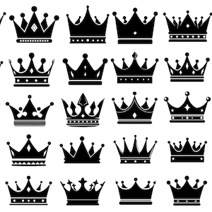 King Crown Silhouettes, King Crown SVG Bundle, King Crowns SVG, King Crown Clipart Vectors
