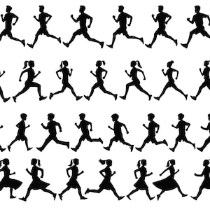 Running SVG Bundle, Runner SVG, Running Silhouette, Runner Silhouette, Running Clipart, Running Vector