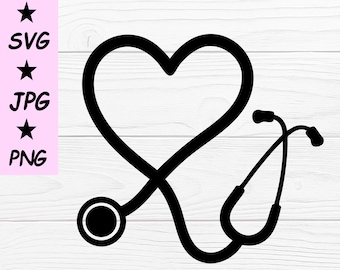Heart Stethoscope SVG | Nurse Doctor Clipart