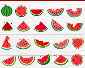 20 Red Watermelon Clipart | Svg, Eps, Png, Pdf, and Jpg Files