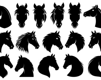 Horse Head Silhouettes, Horse Heads SVG, Horse Head SVG Bundle