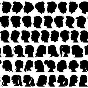 Head Profile SVG Bundle, Head Profile Silhouette, Male And Female Head SVG