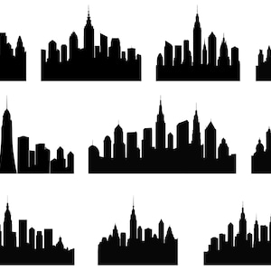 10 City Skyline Svg, Skyline Svg, Skyscraper Svg Bundle, Skyscrapers Svg, Superhero Buildings Svg, Skyscrapers Png, City Svg