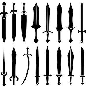 Sword Silhouettes, Swords Clipart, Sword Silhouette Vectors, Sword SVG Bundle, Swords SVG, Sword Clipart Bundle, Sword Icons, Sword Vectors