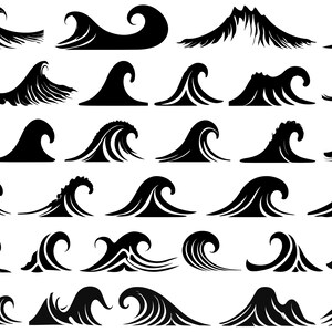 Wave SVG Bundle, Waves SVG, Wave Silhouettes, Wave Cut Files, Wave Clipart, Wave Vectors