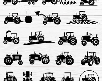 19 sagome di trattori in formato SVG/PNG, JPG, EPS e PDF