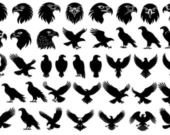 Eagle Silhouette Vector Bundle | Flying Eagle SVG Graphics