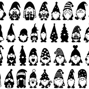 Gnome Silhouetten SVG Bundle, Gnome Clipart, Gnome PNG, Gnome Vektorgraphiken