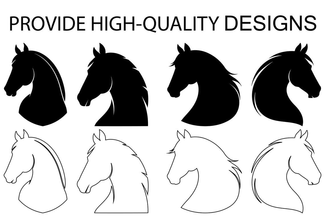 Horse Head Silhouettes, Horse Heads SVG, Horse Head SVG Bundle - Etsy