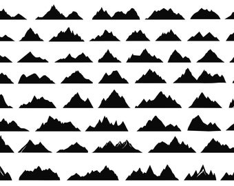 Mountain Silhouettes Set, Mountains Clipart, Mountain SVG Bundle, Mountains PNG, Mountains SVG, Mountain Vector Illustrations