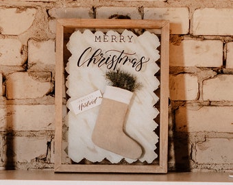 Christmas stocking in picture frame with name | Personalized | Christmas decoration fireplace | St. Nicholas Stocking | Christmas socks | St. Nicholas Boots