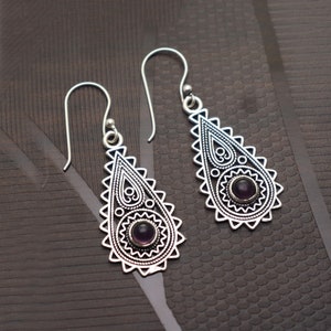 Amethyst Earrings 925 Sterling Silver Earrings Amethyst Gemstone Earrings Jewelry Handmade Earrings Amethyst Jewelry Gift For Her Mother