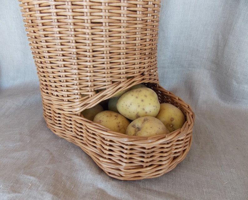 Onion and potato storage basket Wicker kitchen organization Etsy