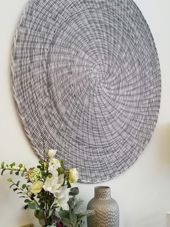 Extra Large wall basket decor Gray melange wall hanging Etsy