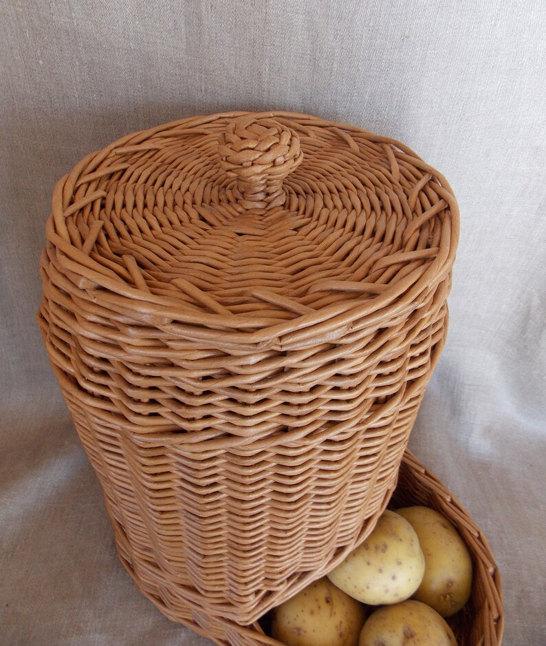 Onion and potato storage basket Wicker kitchen organization Etsy