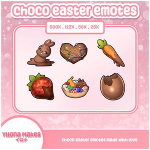 Easter Chocolate Emote Pack | Bundle | Chocolate, bunny Lover | Twitch Stream Assets | Streamer | Streaming | Twitch, Discord, Telegram