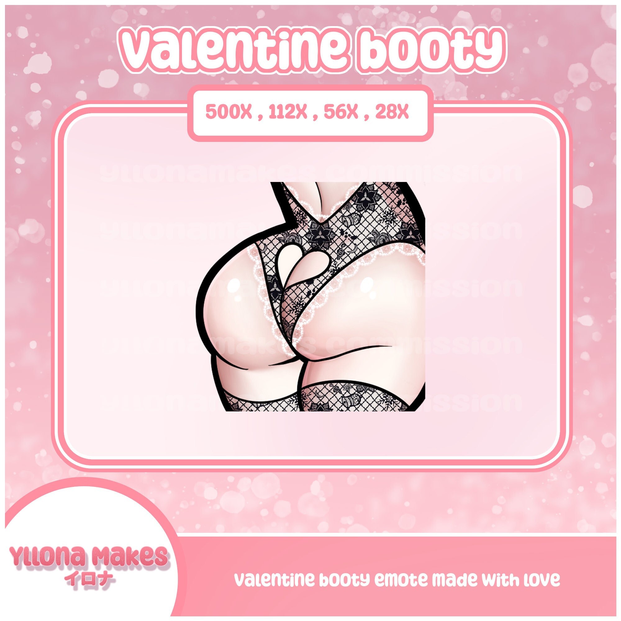 Valentine's Day emote | Black lingerie | Twitch | Discord