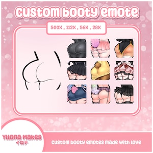Custom booty emote | discord twitch emote | custom | YouTube, Facebook, Whatsapp, Telegram