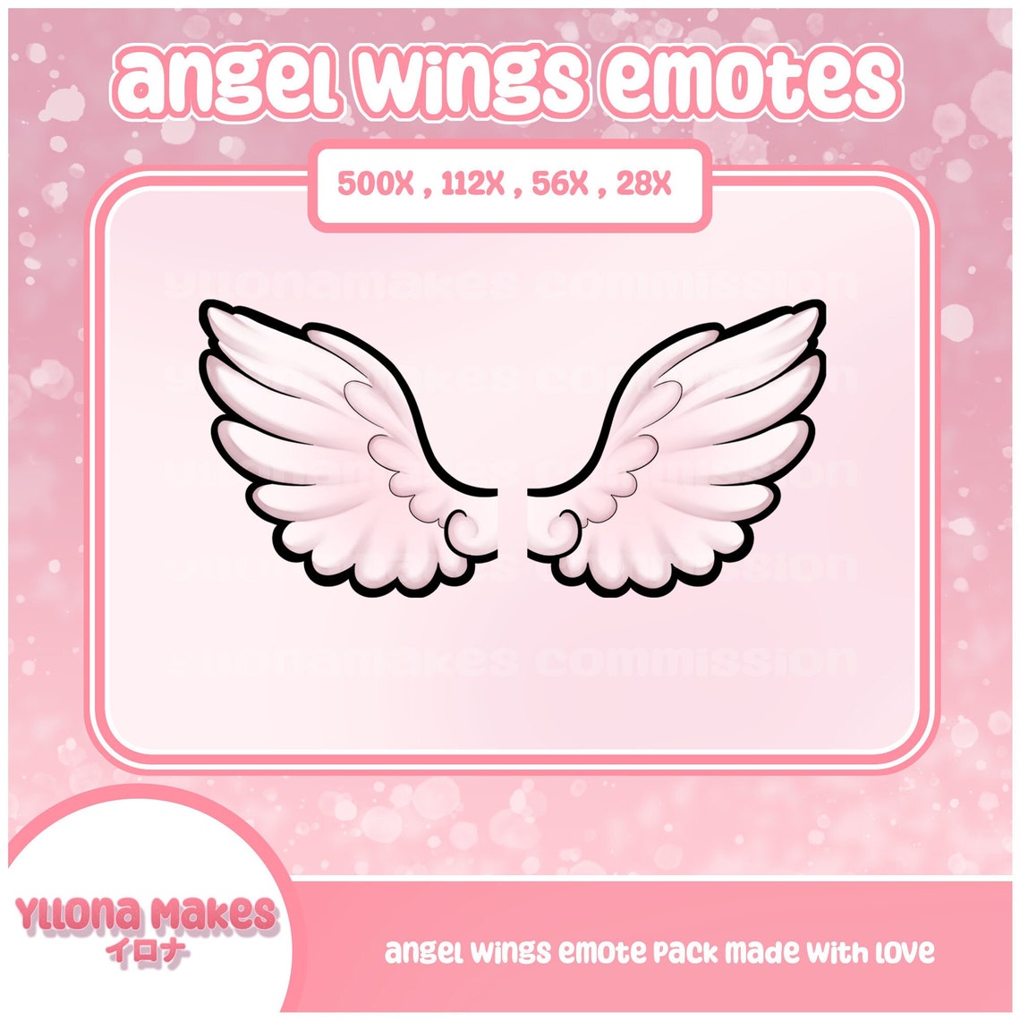 Angel Wings Emote Pack White Digital Stickers & Emojis for Twitch