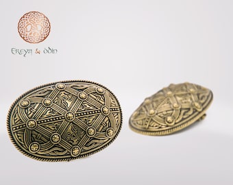 Paire de broches Viking, style Oseberg, couleur bronze ou argent