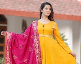 pattu anarkali kurtis