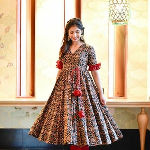 Indian Bollywood Women Designer Anarkali Gown Printed | Etsy