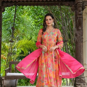 Diwali Special Indian Bollywood Designer Anarkali Kurti and Pant